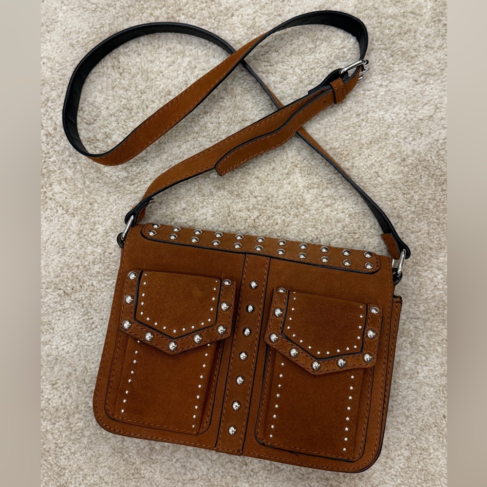 Zara Genuine Suede Studded Bag